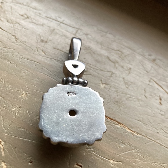 PENDANT Hand Made 925 Sterling Silver Labradorite Carved Moon Face Boho - Picture 3 of 3